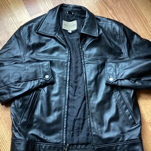 Guess Men's Black Leather Jacket